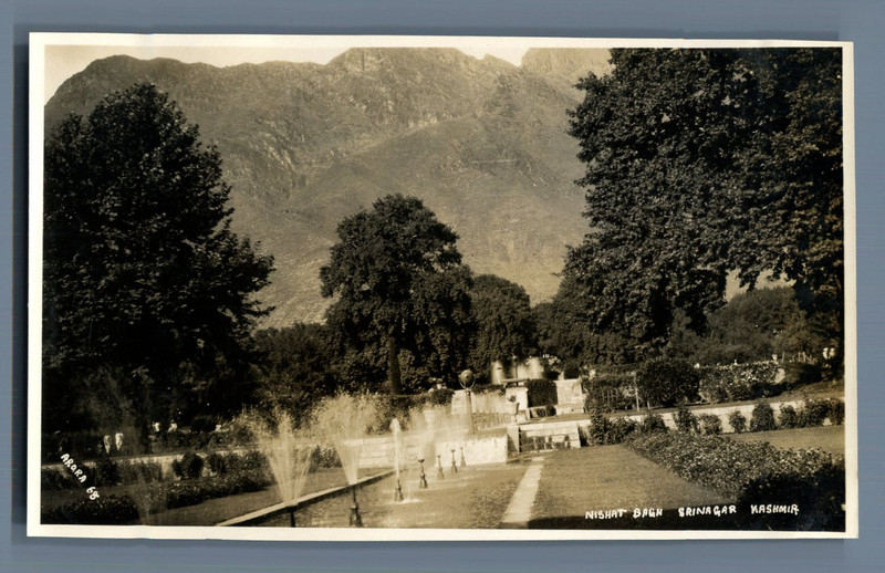 Arora, Views Of Kashmir, Nishat Bagn Srinagar. Kashmir   Vintage Silver Print. K