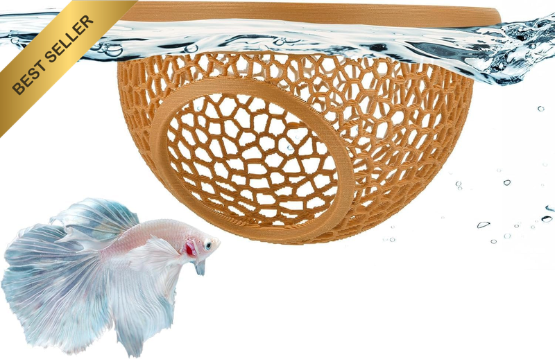 2 Pack Floating Betta Hammock & Shrimp Cave – Aquarium Fish Resting Spot, Feeder