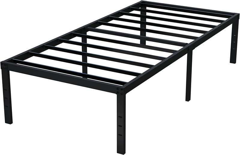 18 Inch Twin Bed Frame No Box Spring Needed, Heavy Duty Tall Metal Twin Platform