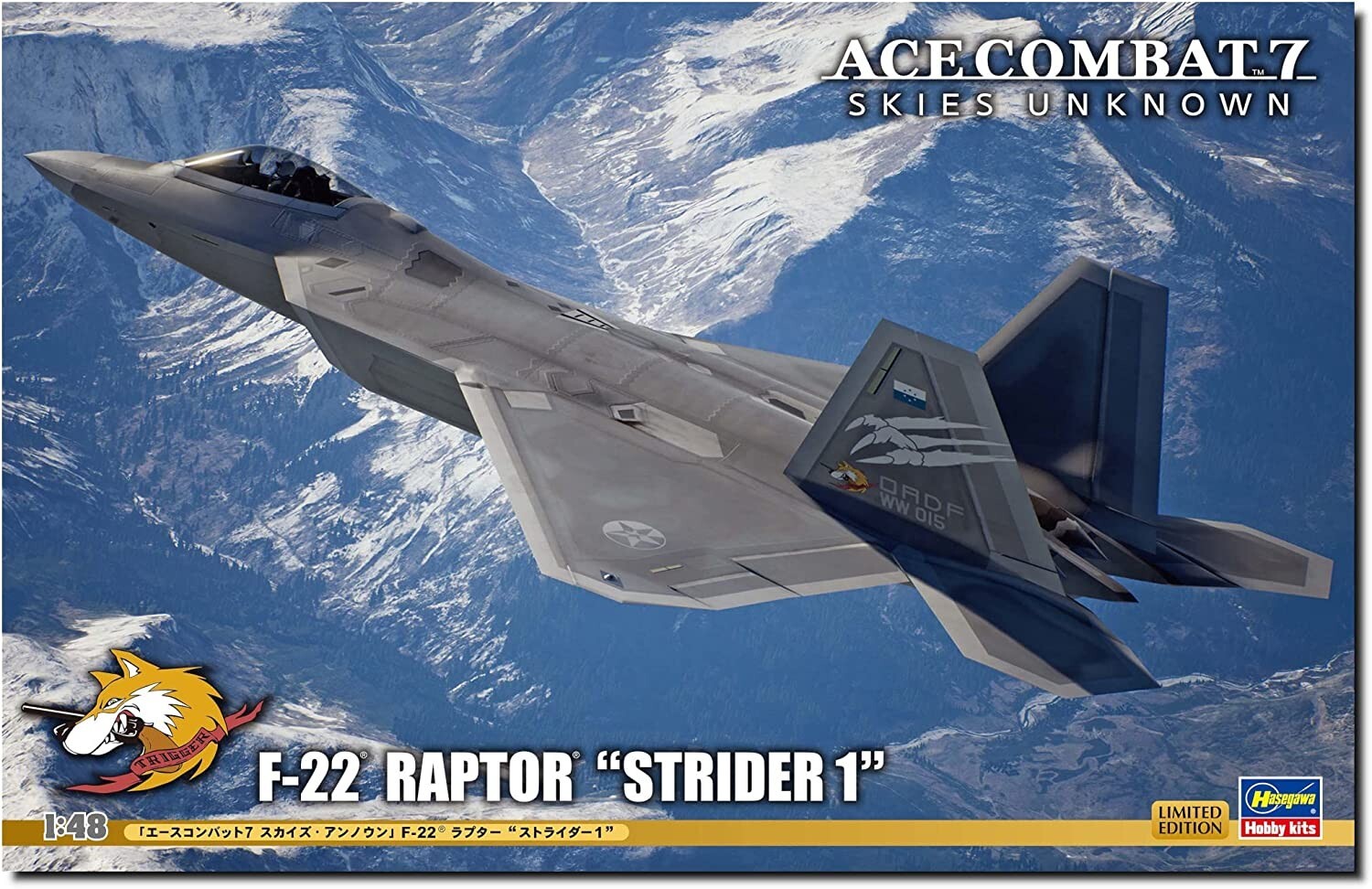 【ユウ】F-22 Raptor \"Strider 1\" 1/48 Hasegawa Ace Combat 7 Skies Unknown F-22 Raptor Strider 1 1