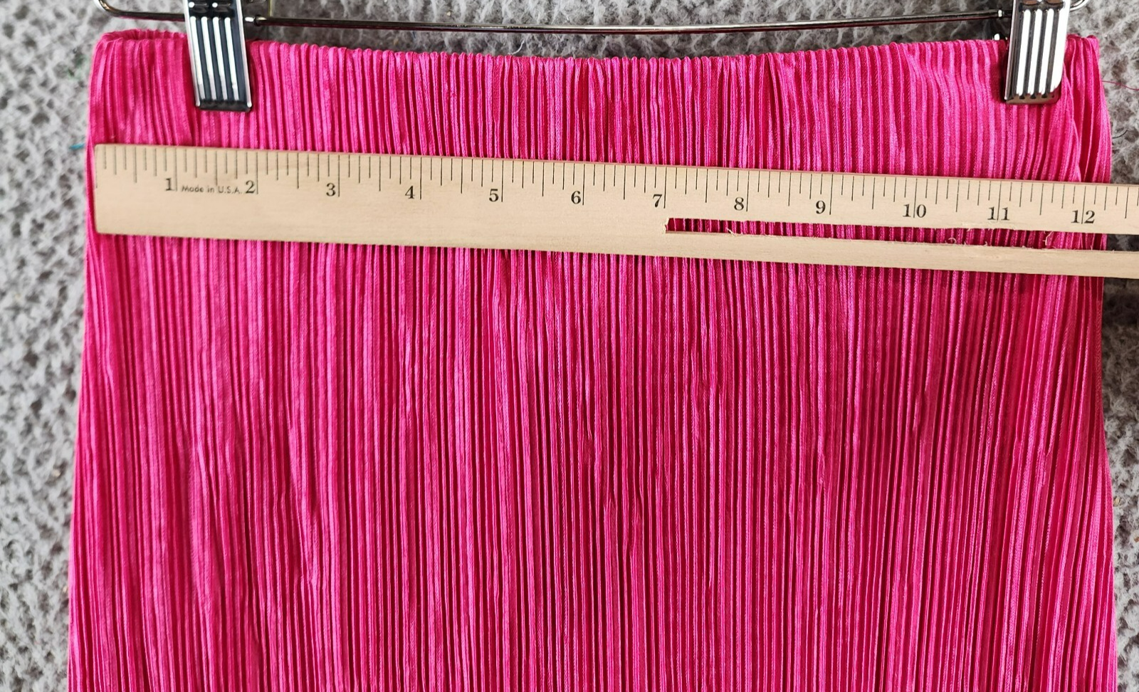 Renee C. Plisse Side Slit Maxi Skirt Women's XS Pink Solid Elastic Waist Pull On - Picture 5 of 13