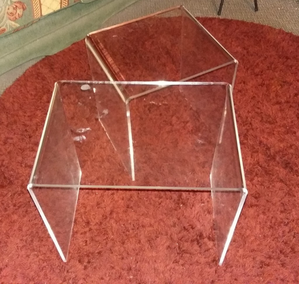 Two Funky Clear Perspex Small Retro Occasional Nest Tables | in Studley ...