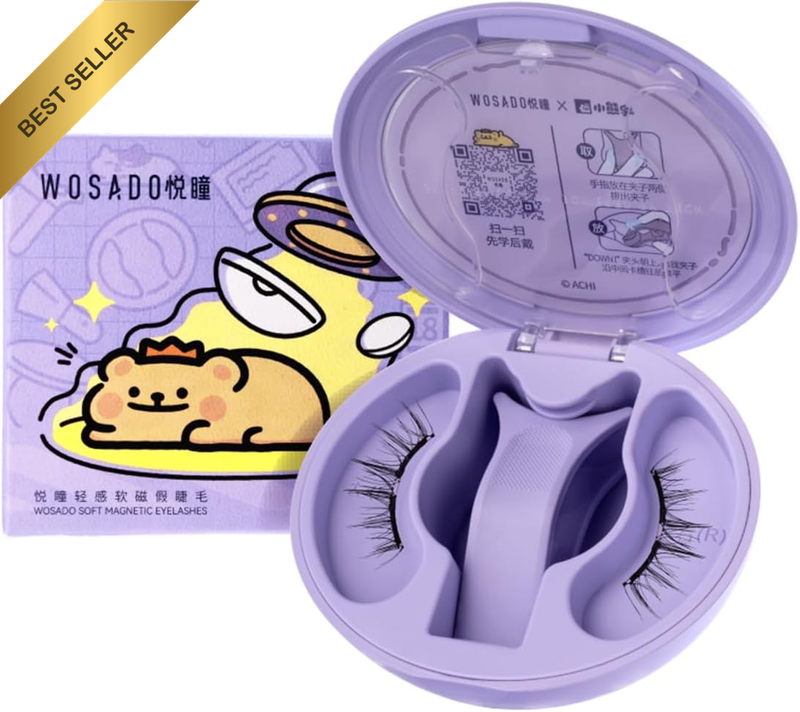 Soft Magnetic Eyelashes Kit with Applicator, [No.27 Chicago Skyline Bearisbug] R