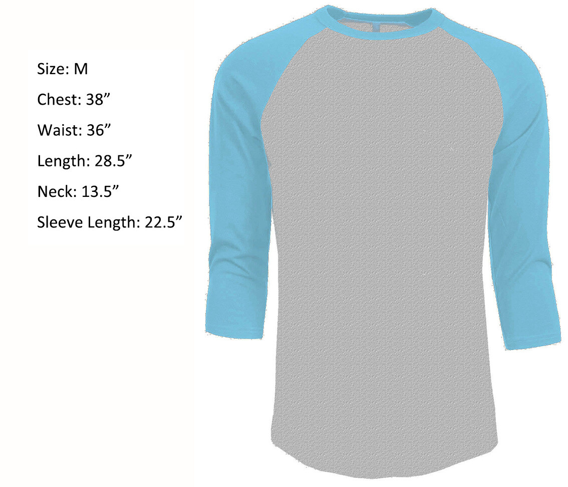 Простая футболка с рукавом 3/4, бейсбольный трикотаж реглан, мужская футболка, серая, голубая, M