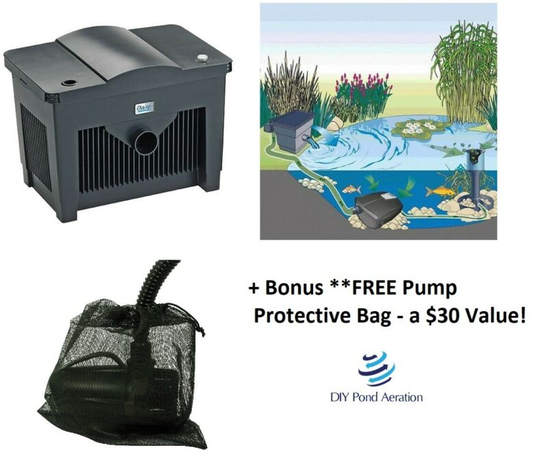 Oase BioSmart 5000 Gravity Pond Filter, 2700gph 3 Filters # 56929 +FREE Pump BAG
