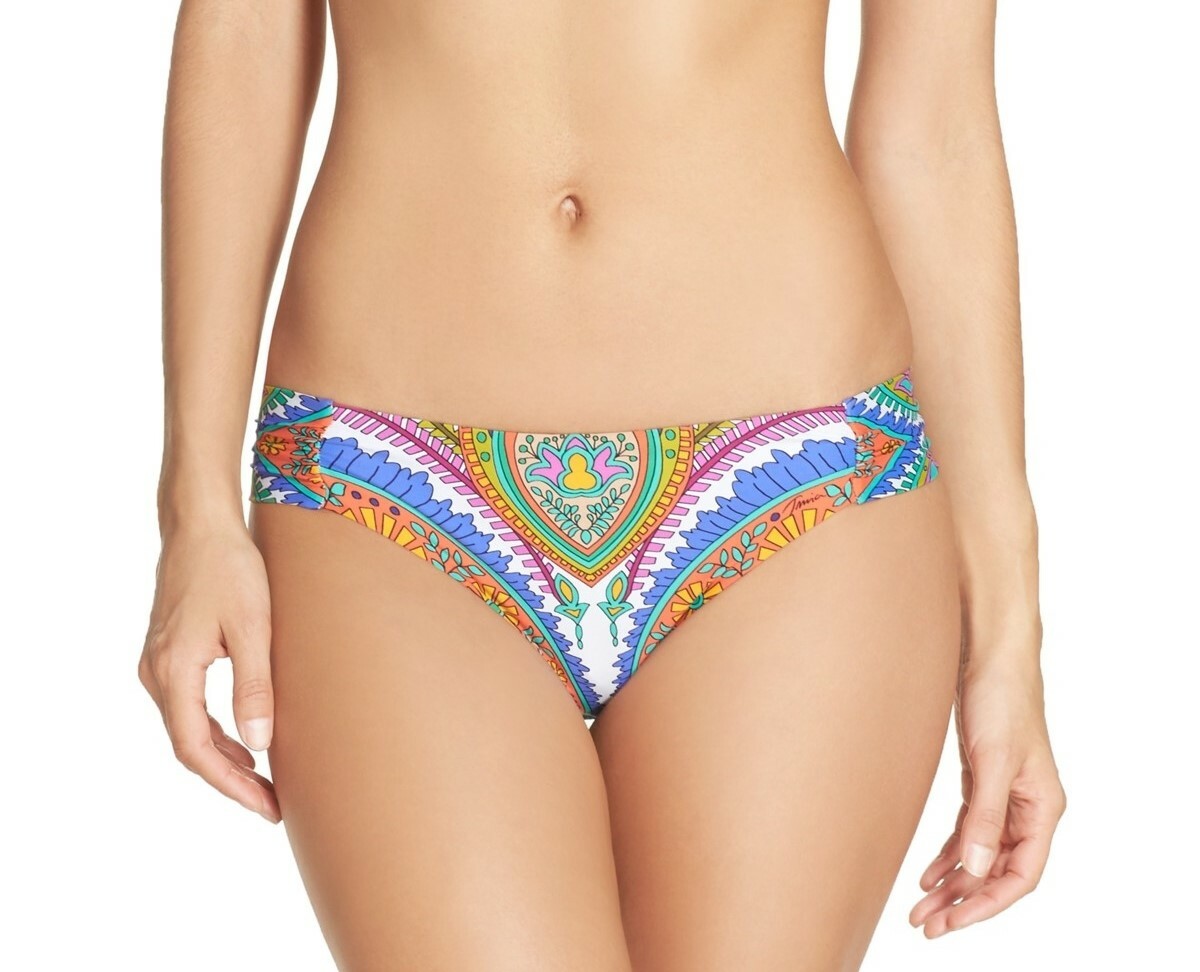 Trina Turk 145746 Womens Side Shirred Bikini Bottom Swimwear Multi Size 6