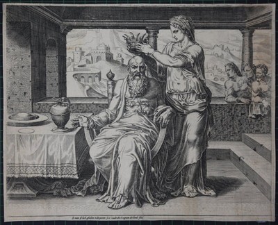 Die tüchtige Frau als Krone ihres Mannes. Blatt 6 aus der Folge ''Das Lob der tüc