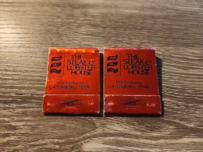 The Steak & Lobster House Vintage 2 Matchbooks Restaurant GATLINBURG TENNESSEE 