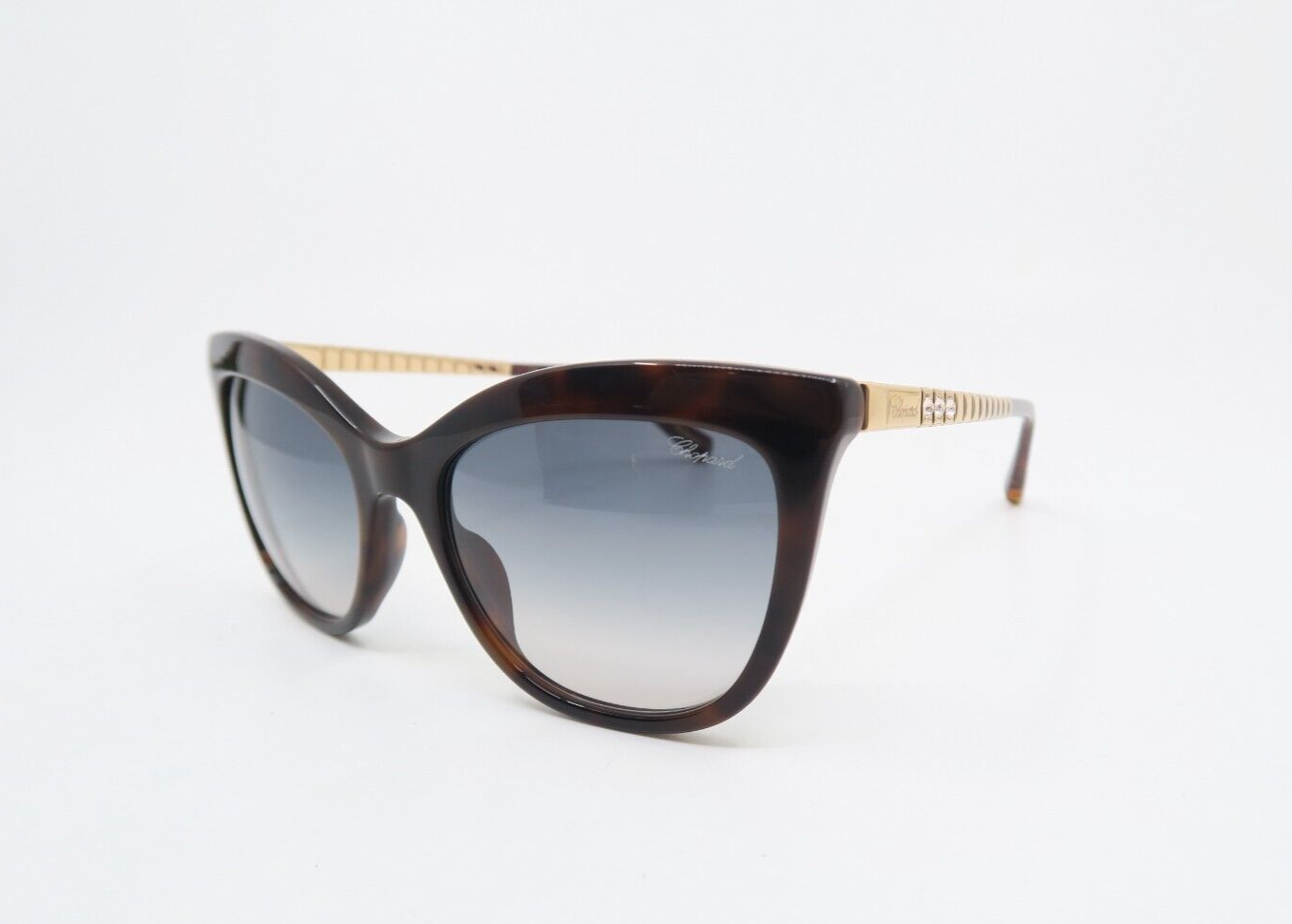 Pre-owned Chopard Sch260s 09xk 54mm. Brown Tortoise/blue Gradient Women's Sunglasses. In Gray