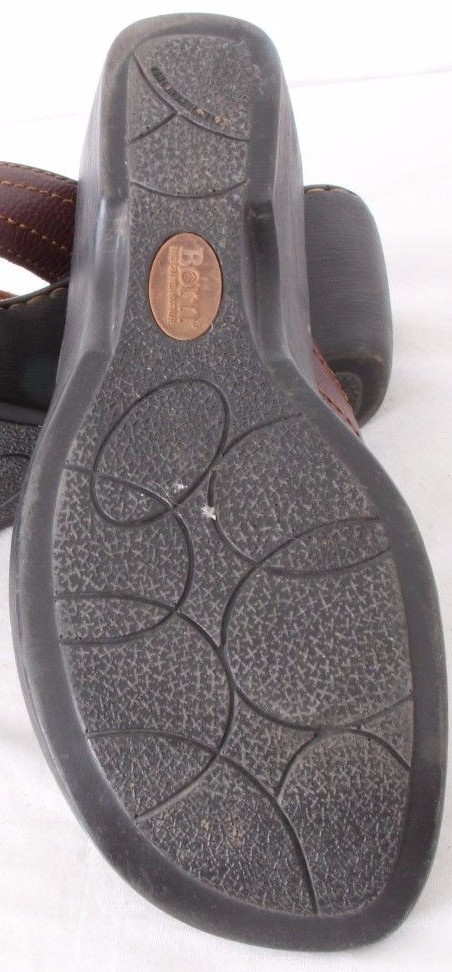 Born W61086 Buckle Criss Cross buckle Open Toe Slides Wedge Sandals Women's US 8