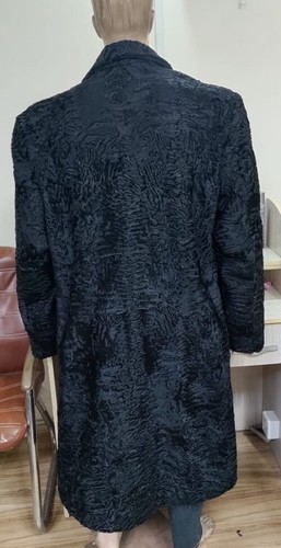 Pre-owned Handmade Double Breasted Real Persian Lamb Fur Jacket Coat Karakul Fur All Sizes To 12xl In Black