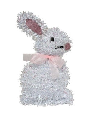 Celebrate Together tinsel Bunny: Easter Tinsel Bunny wall decor 13.5" H x 8" W