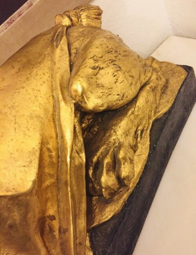 Antique elaborate lady gold gilt madame pompadour sphinx statue greek mythology