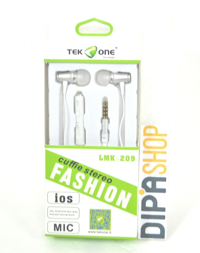 Cuffie Auricolari TeKone LMK-209 con Mcrofono Per Smartphone Tablet Pc 3,5mm hsb