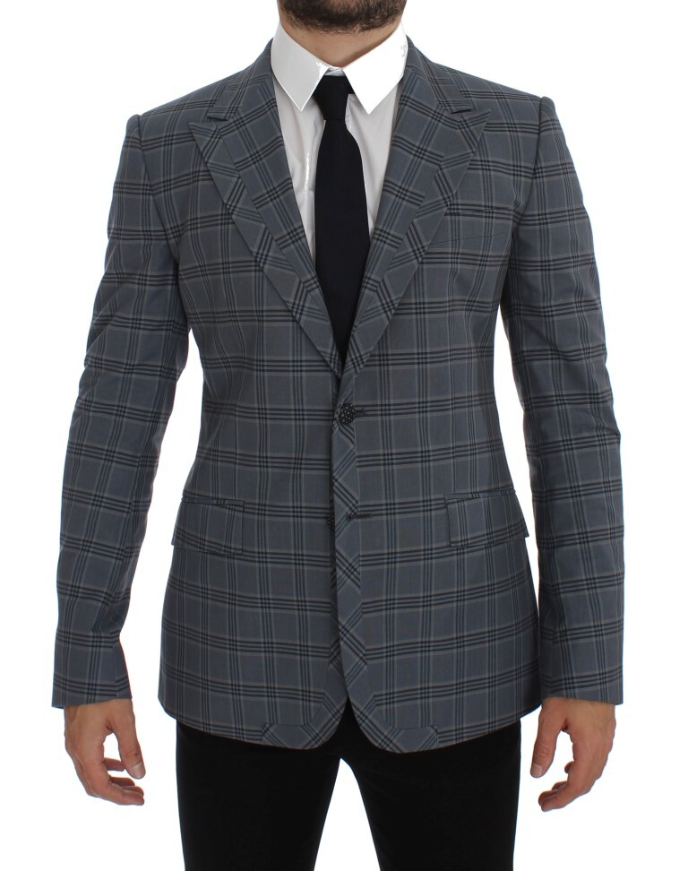 

DOLCE - GABBANA Синяя клетчатая куртка-пиджак приталенного кроя EU44/US34/ $2000, Синий