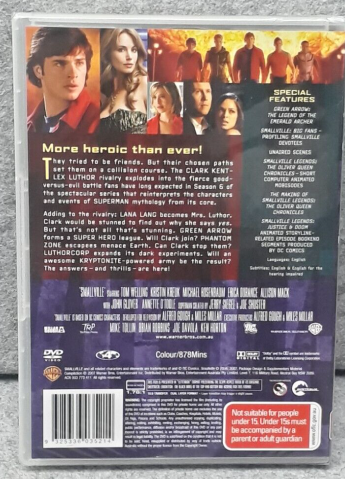 NEW: SMALLVILLE Season 6 Superman TV Series DVD Region 4 PAL Free Fast Post - Picture 2 of 2