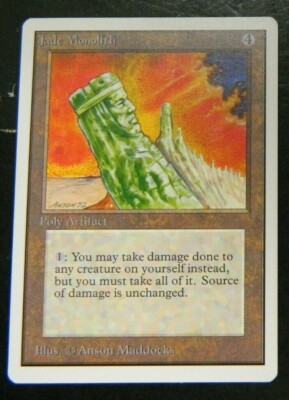 Vintage MTG Unlimited Jade Monolith Artifact Rare Cards LP Excellent Condition