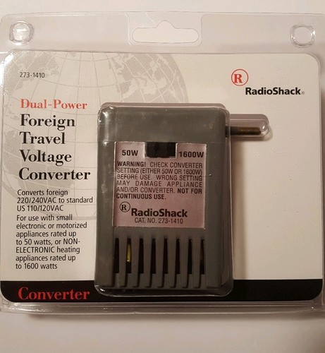 RadioShack - Dual Power 50-Watt/1600Watt Foreign Travel Voltage Converter - NEW