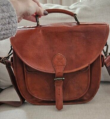 Leather Bag Rofozzi Icon Camera Brown Leather Bag Purse Vintage Look DSLR Bag