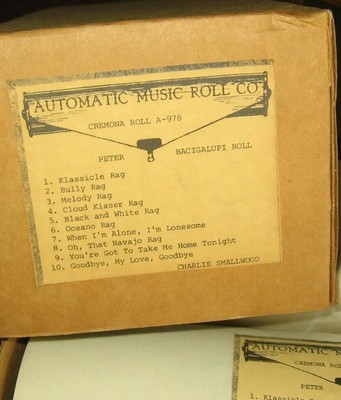 AMR Automatic Player Piano Nickelodeon Cremona Roll A-978 10 Songs~Stock 8