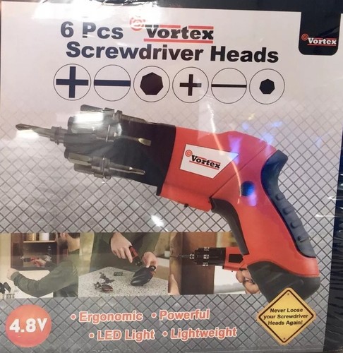 Vortex 6 Pieces Screwdriver Heads, 4.8 Voltage, Brand New