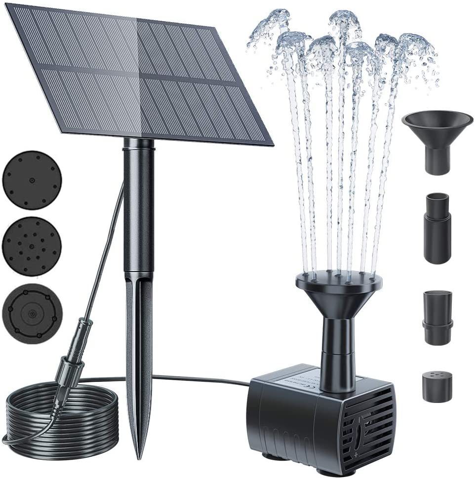 Fountain Solar Power Submersible Water Pump with Sponge Filter Panel Pond Pool