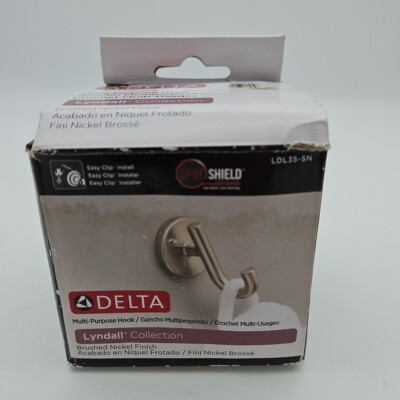 Brand New Delta Lyndall Multi Purpose Hook LDL35-SN Brushed Nickel Finish 