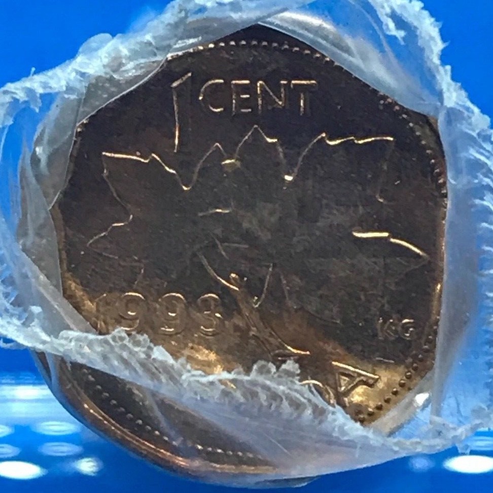 Canada 1993 - Original Mint Wrapped Penny Roll - Fifty (50 Pennies)