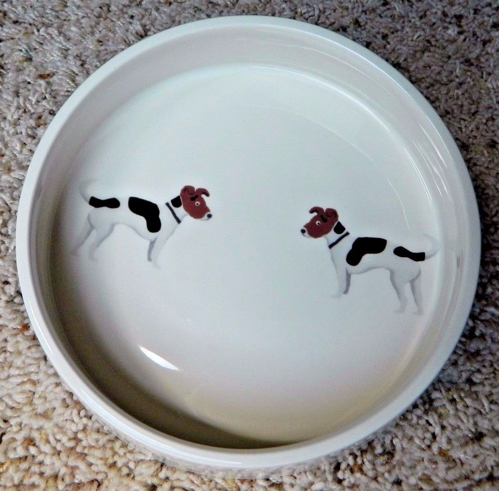 Fenella Smith Jack Russel Round Dog Bowl • New