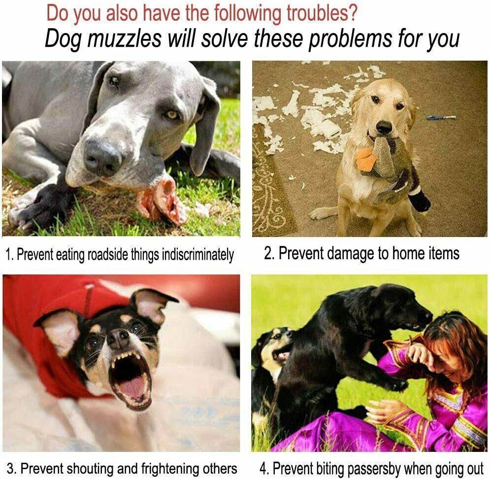 New Dog Muzzle Anti Stop Bite Barking Chewing Mesh Mask Training Pet Small Large