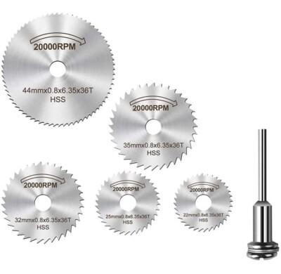 SCEPTRE 6 Pcs HSS Circular Saw Blades Steel PVC Cutter Light Woodcutter