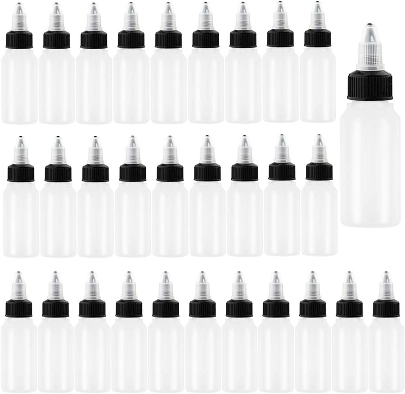 30 Pack 1Oz/30Ml Boston Dispensing Bottles with Twist Top Cap,Small Boston