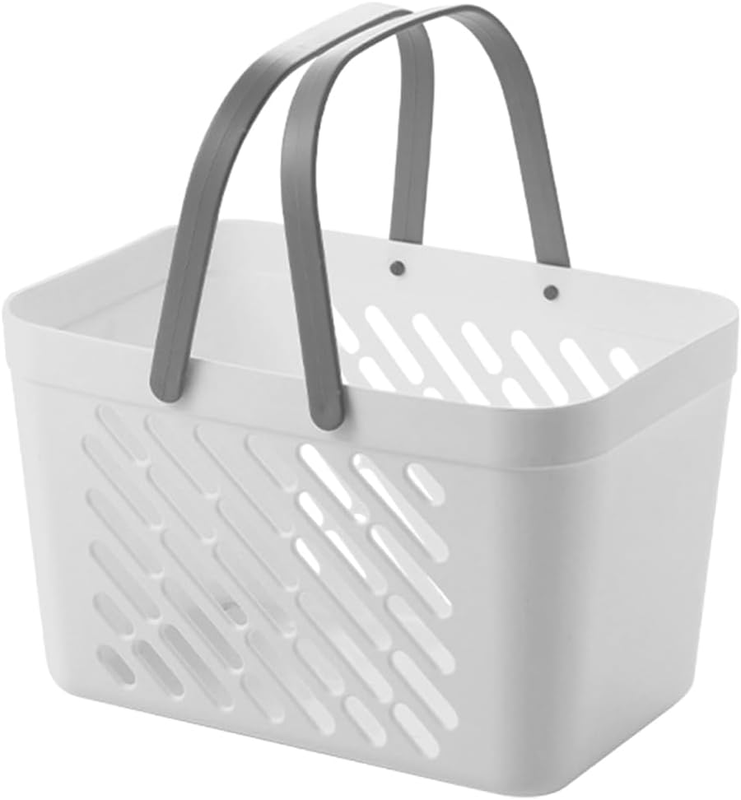 Shopping Basket Small Plastic Storage Bin with Handles Compact Sundries Organize