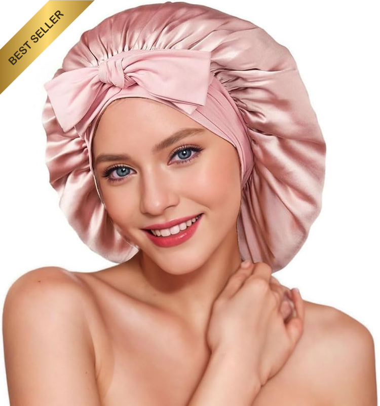 100% Silk Hood for Sleeping Large Double Silky Soft Night Hat Hair Protect Non-S