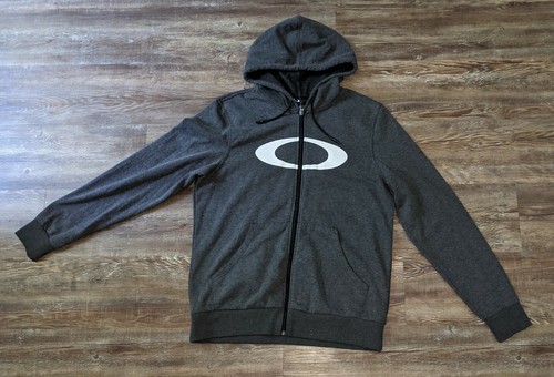 Oakley Performance Fit mens grey full zip hoodie jacket size Oakley Performance Fit mens grey full zip hoodie jacket size