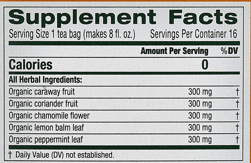 Organic Gas Relief Chamomile Mint Herbal Tea, Relieves Gas & Bloating, (Pack ...