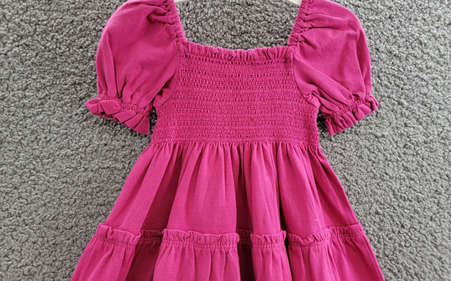 Polo Ralph Lauren Smocked Jersey Dress Little Girls 2 College Pink Square Neck - Picture 11 of 16