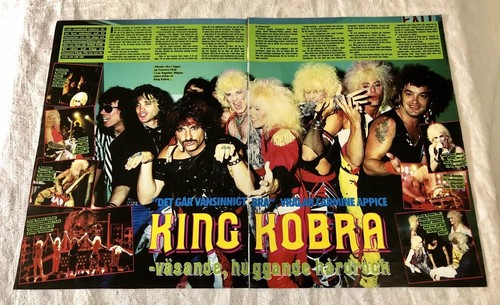 KING KOBRA 1985 Clipping Poster Swedish Music magazine Okej