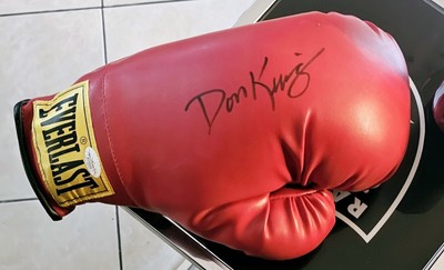 RED EVERLAST BOXING GLOVE SIGNED BY DON KING JSA