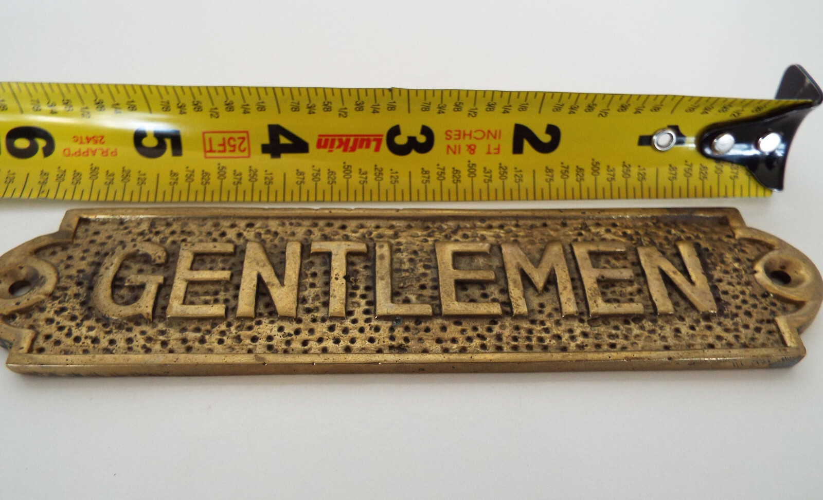 Vintage Gentlemen Brass Nameplate 6
