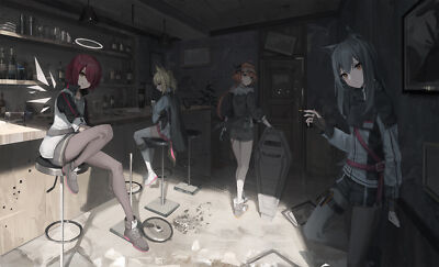 Anime looking at viewer arknights girls nimbus exusiai Playmat Game Mat Desk