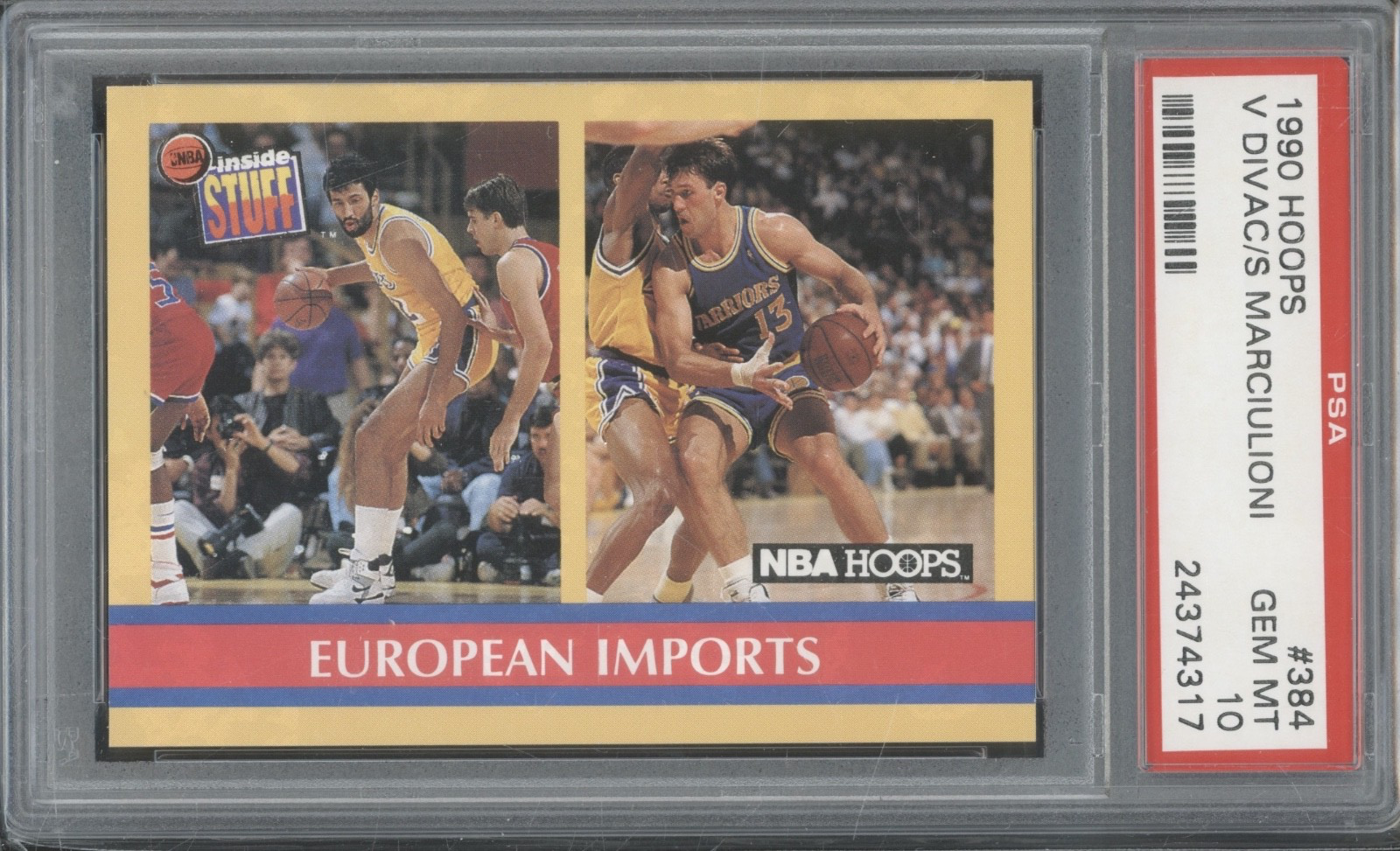 1990 Hoops Basketball #384 Vlade Divac Sarunas Marciulionis Gem Mint PSA 10