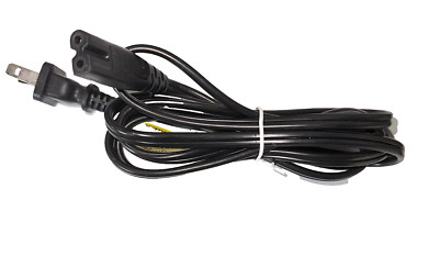 2 Prong Power Cord - Polarized (Square/Round) UL Listed - Black, 6ft Power Cable