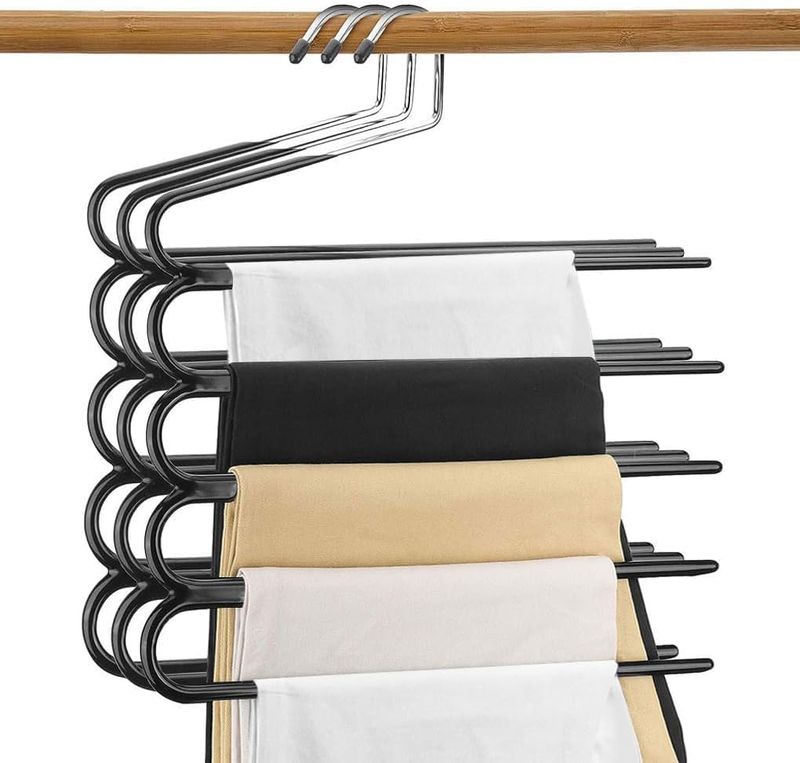 Pants Organizer Hangers 3 Packs, Multi-Layer Jeans Trouser Hanger, Space Saving