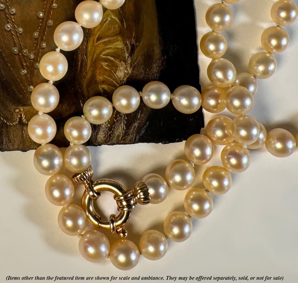 ネックレス・ペンダント Antique Pearl Necklace Vintage Long Dual Strand 7.5-8mm Pearl Necklace w/ 14K Gold