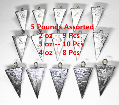 5 LB  Pyramid  Sinkers Fishing Sinkers - assorted weights - select