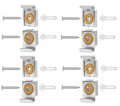 8x Spiegelklammern Set Spiegelhalterung Spiegelbefestigung Bilderaufhänger Clips