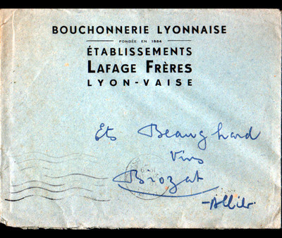 LYON VAISE (69) BOUCHONNERIE LYONNAISE / BOUCHONS "Ets LAFAGE Freres" en 1961