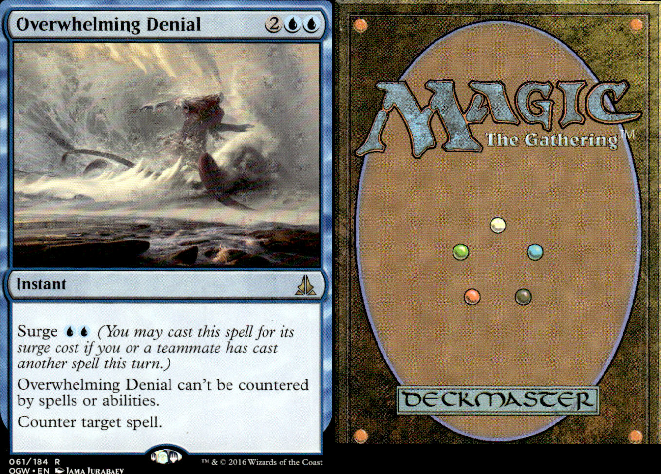 Overwhelming Denial 2x FOIL OGW MTG Oath of the Gatewatch Rare MINT blue Overwhelming Denial 2x FOIL OGW MTG Oath of the Gatewatch Rare MINT blue