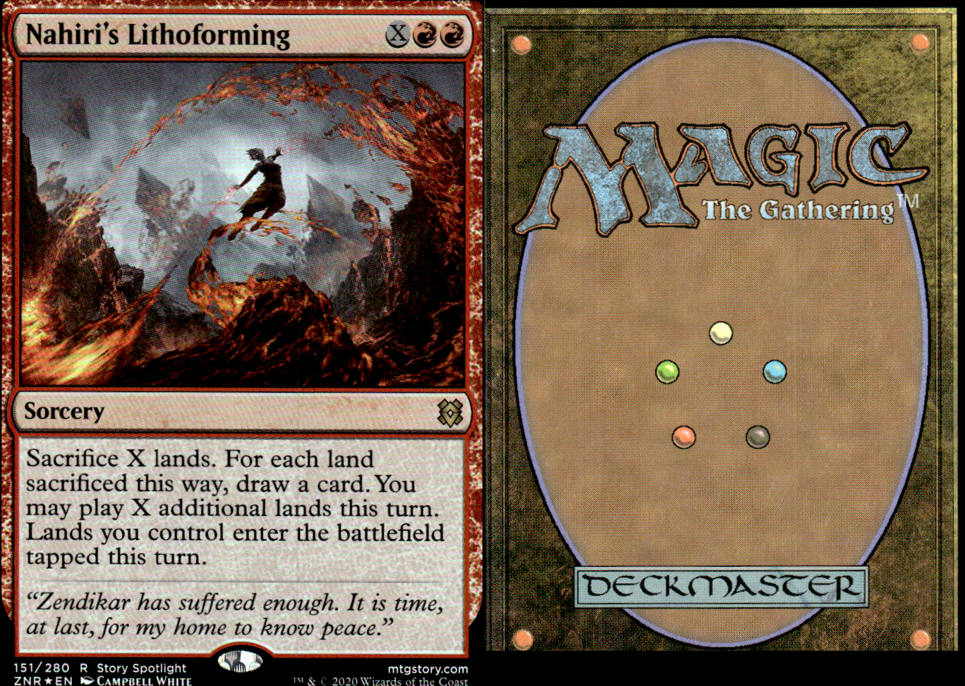 Nahiri's Lithoforming 2x FOIL ZNR MTG Zendikar Rising Rare MINT red Nahiri's Lithoforming 2x FOIL ZNR MTG Zendikar Rising Rare MINT red
